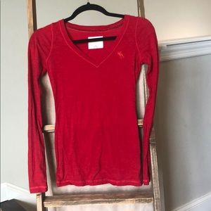 red long sleeve abercrombie shirt
